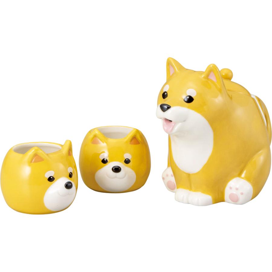 ☆ 柴犬親子 ティーセット 茶器 急須 湯呑 セット 湯呑みセット 湯呑み