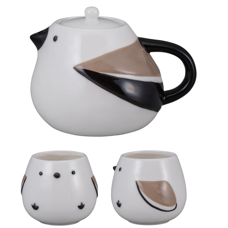 ☆ シマエナガ親子 ティーセット 茶器 急須 湯呑 セット 湯呑みセット