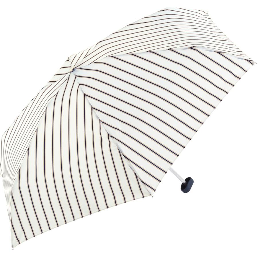 ☆ アイビーストライプホワイト 折りたたみ傘 レディース 通販 because 傘 軽量 ブランド 折り畳み傘 晴雨兼用 50cm 50センチ uvカット 日 betotebagzai