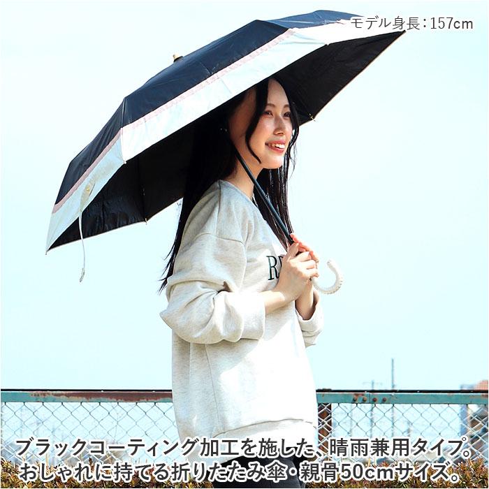 ☆ あじさい刺繍/サックス ブラックコーティング晴雨兼用 50cm ☆ あじさい刺繍/サックス ブラックコーティング晴雨兼用 50cm