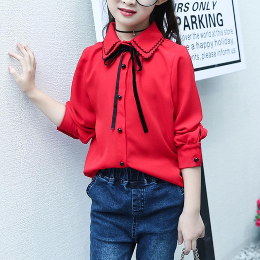 ☆ レッド 120サイズ 女の子 ブラウス 通販 入学式 卒業式 かわいい  