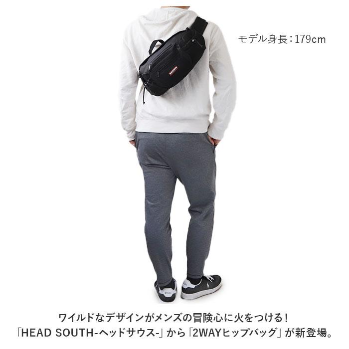 ☆ カーキ HEAD SOUTH 2WAY ヒップバッグ ボディバッグ メンズ 大容量