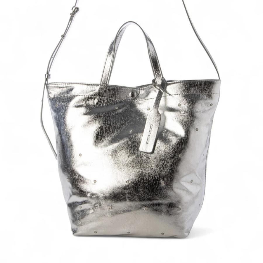 ☆ シルバー cache カシュカシュ エナメル2wayトート cachecache