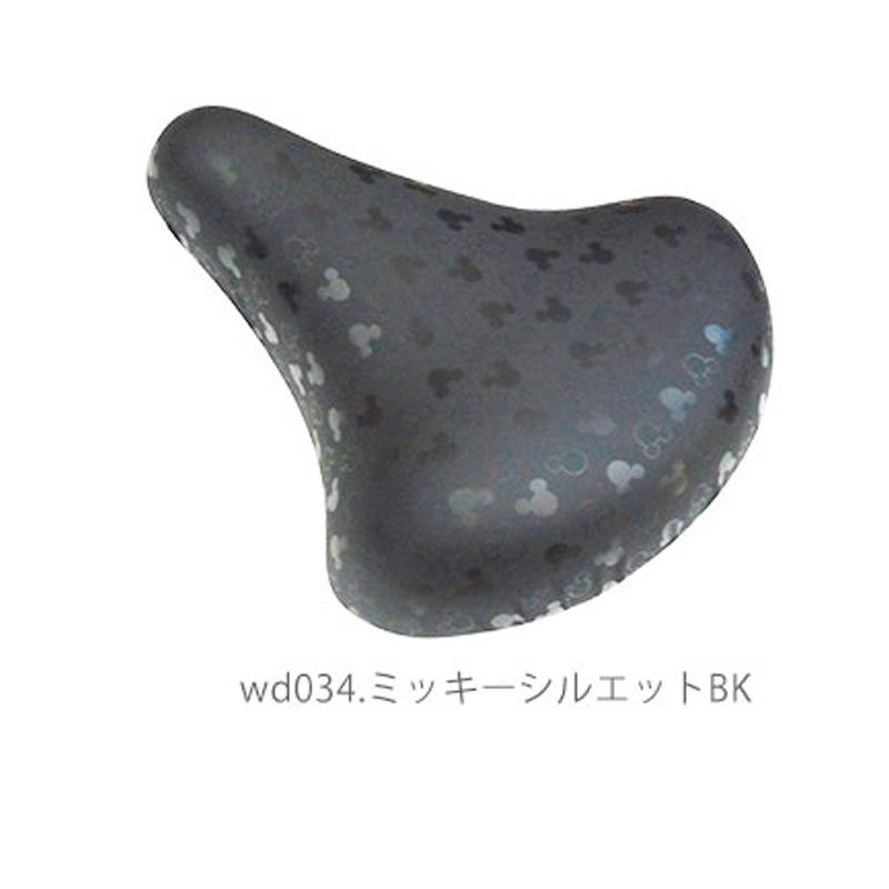 ☆ wd034.ミッキーシルエットBK サドルカバー 防水 おしゃれ 一般 ママチャリ キズ隠し 汚れ防止 デザイン ディズニー かわいい 撥水 サド | ブランド登録なし
