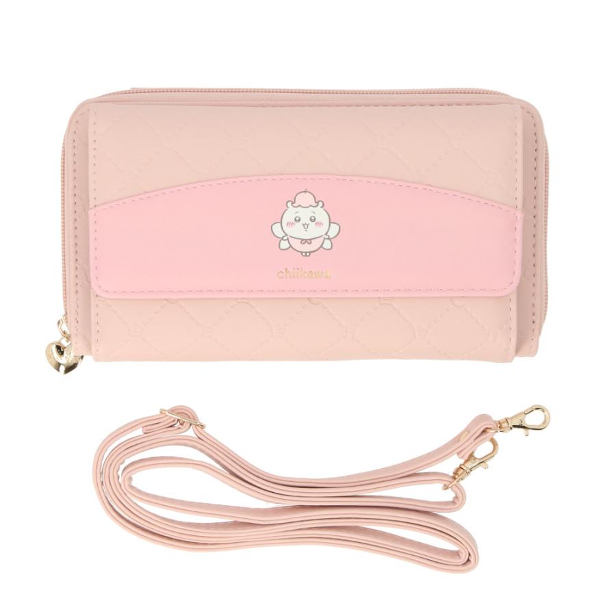 ☆ ちいかわピンク キャラクター スマホポシェット スマホショルダー 