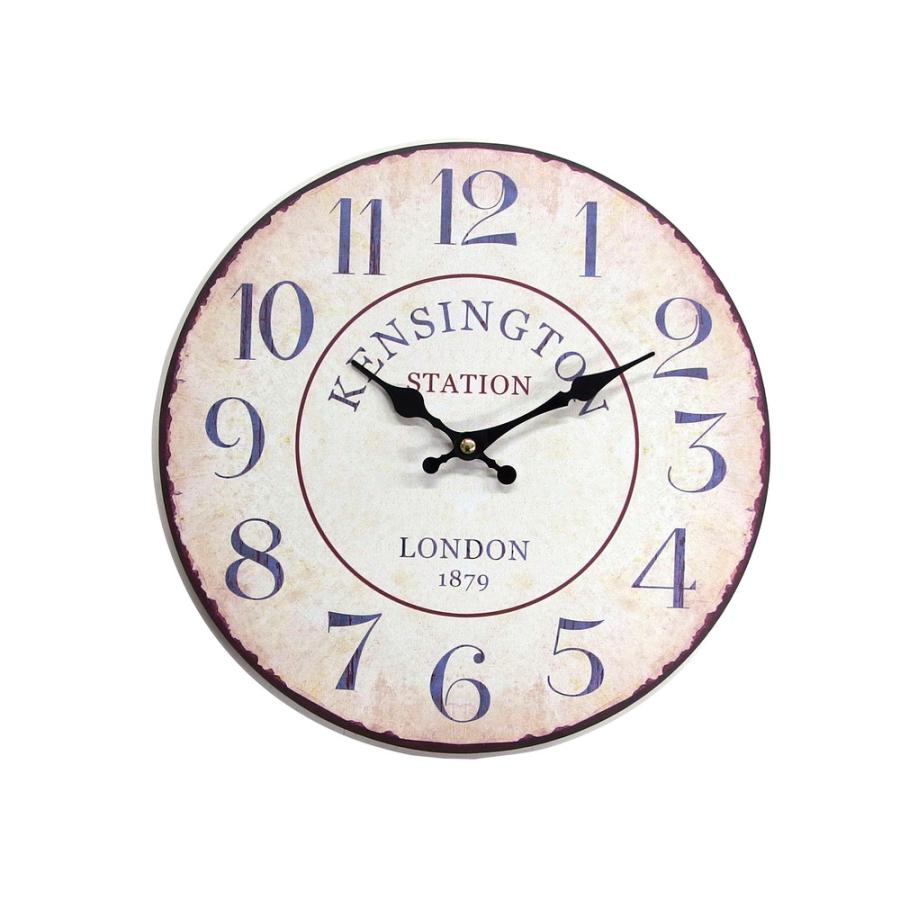 KENSINDTON.WHITE ☆ オールドルック ウォールクロック キーストーン 壁掛け時計 key stone 雑貨 ウォールクロック
