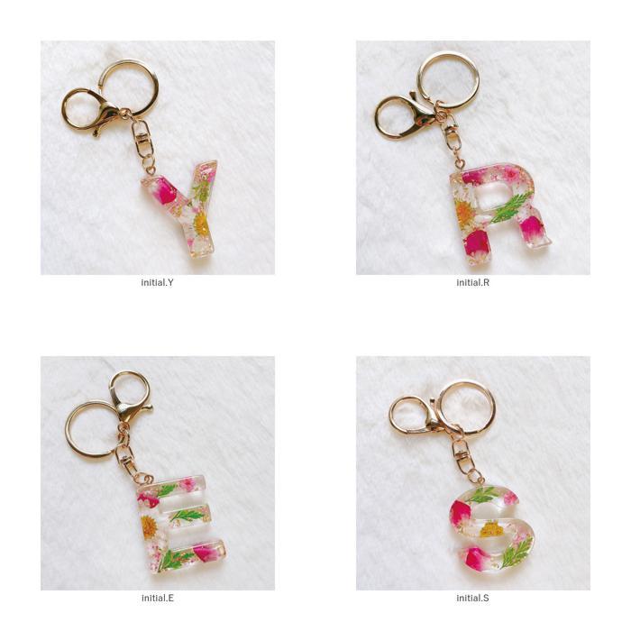 ☆ initial.K ☆ イニシャルチャーム イニシャルチャーム キーリング イニシャル チャーム キーホルダー アルファベット ドライフラワー 花 |  | 09