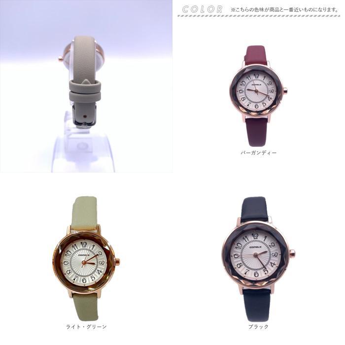 【未使用品】【整備済み】天然ダイアモンド2P ELGIN レディース 腕時計 ☆ ブラック 合皮リストウオッチ 腕時計 レディース かわいい