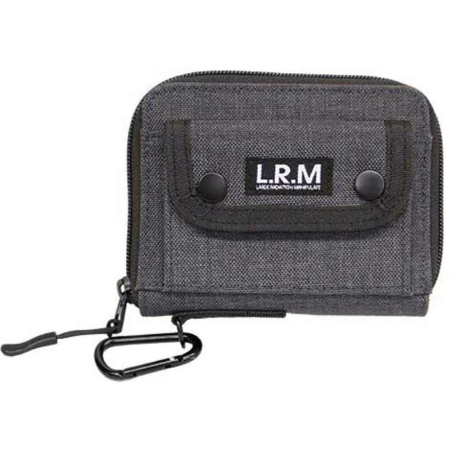 ☆ グレー L.R.M ナイロンかぶせミドルラウンドウォレット 二つ折り