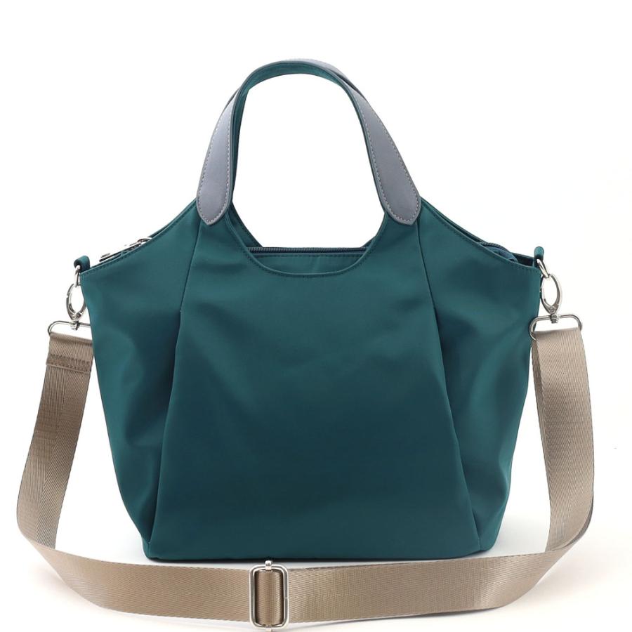 ☆ ブルーグリーン cooco ダブルジップポケッツ2WAYミニトート cooco