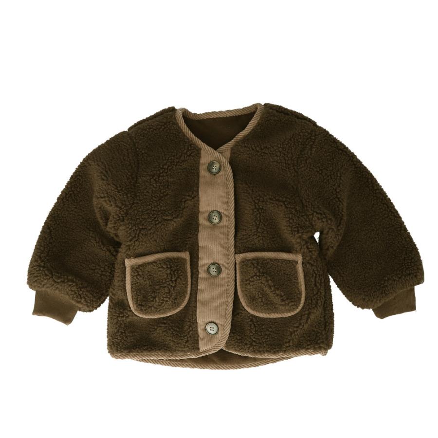 ☆ブラウン☆80cm☆ボアジャケット 女の子 可愛い coat22 ボアジャケット 子供 裏起毛 もこもこ 女の子 ボア ジャケット あったかい