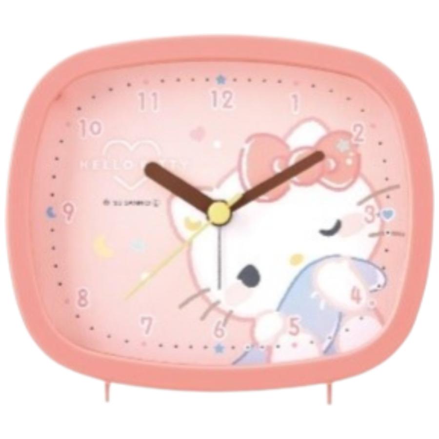 ☆ むにゃっとハローキティ キャラクター スクエアクロック 目覚まし