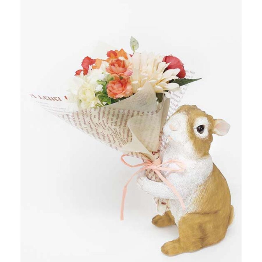 ☆ うさぎ茶 花 ギフト 通販 ブーケ 造花 ct触媒 エアクリーナー 抗菌