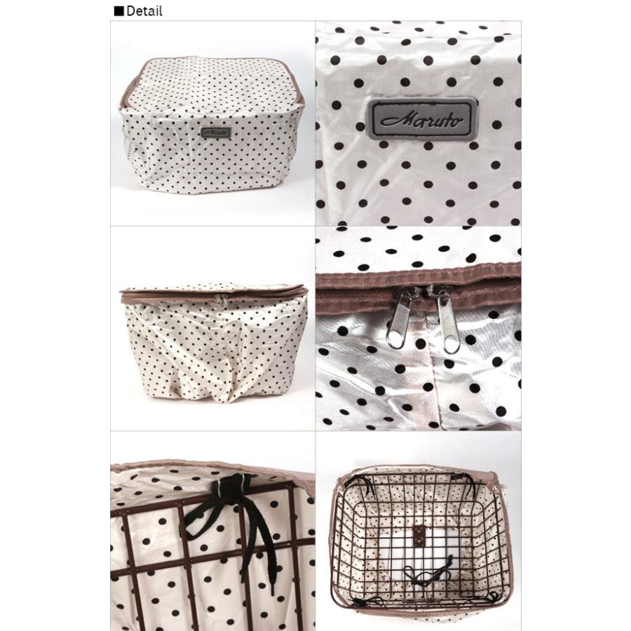 ☆ 03.ドット白 自転車 前かごカバー 防水 かわいい おしゃれ マルト MARUTO 正規品 おすすめ 丈夫 定番 水玉 チャリ 防水 前カゴカバー | ブランド登録なし | 05