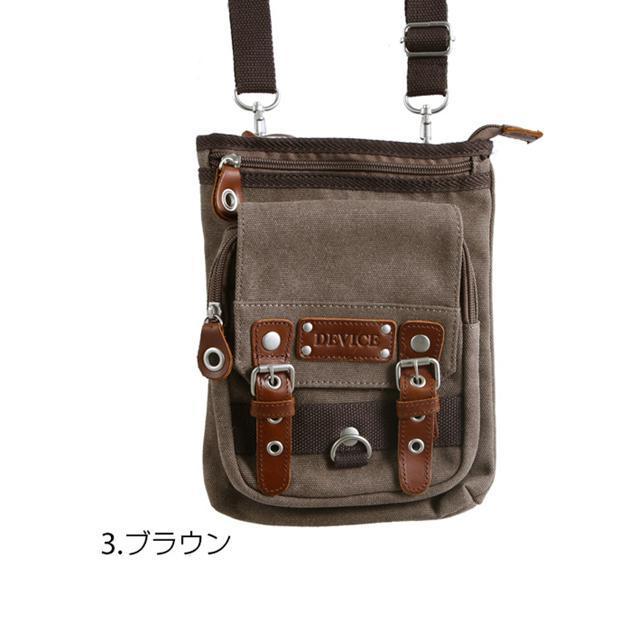 ☆ 3.ブラウン キャンバー DEVICE ボディバッグ メガ ヒップバッグ バッグ 定番 キャンバス シザーバッグ チョークバッグ 7インチタブレッ | 