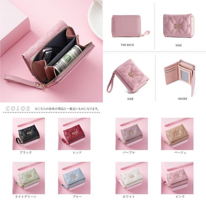 ☆ レッド ミニ財布 三つ折り レディース おしゃれ dhwl062 財布 お