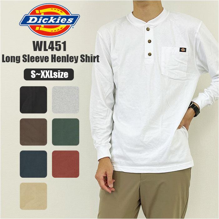 ☆ BK.ブラック ☆ XLサイズ ☆ Dickies ディッキーズ Long Sleeve Henley Shirt WL451 ディッキーズ Dickies tシャツ WL451 メンズ｜lucky13｜03