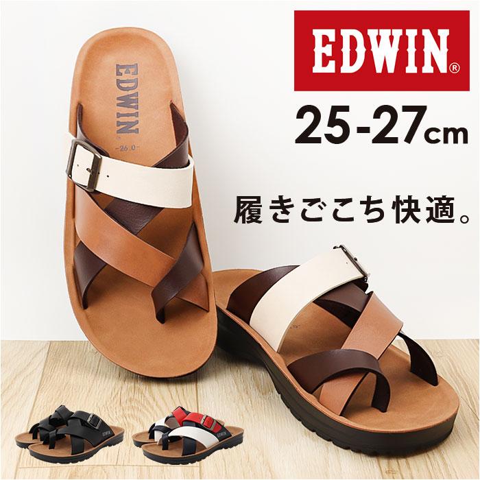 ☆ ブラック 26cm EDWIN サンダル EW5114 コンフォートサンダル