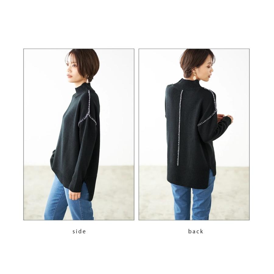 ☆ アイボリー Mサイズ ハンドステッチタートルニット ニット ☆ アイボリー Mサイズ ハンドステッチタートルニット ニット