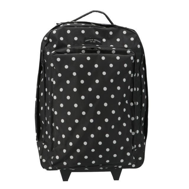 113ドット柄ブラック キャリーバッグ 機内持ち込み サイズ 通販 キャリーケース おしゃれ キャリーカート スーツケース ソフト 撥水加 今季一番