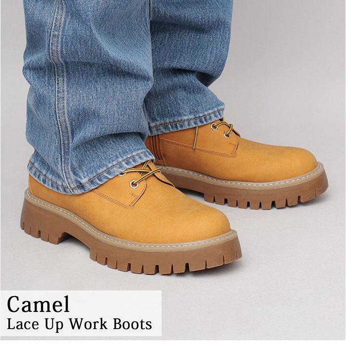 ☆ CAMEL ☆ Mサイズ(26.0-26.5cm) ☆ glabella LACE UP WORK BOOTS glabella グラベラ ブーツ メンズ glbb308 ワークブーツ |  | 04