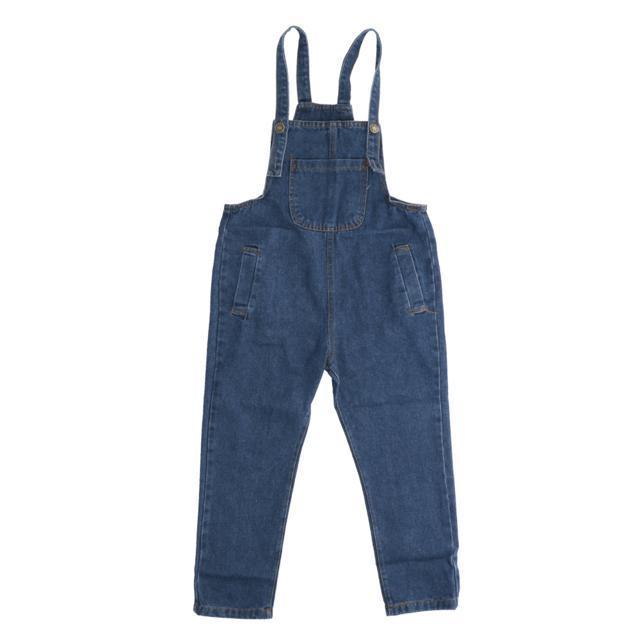 ☆ダークブルー☆130CM オーバーオール キッズ 女の子 子ども用 子供 こども サロペット 大きいサイズ ジュニア 小学生 中学生 ダ