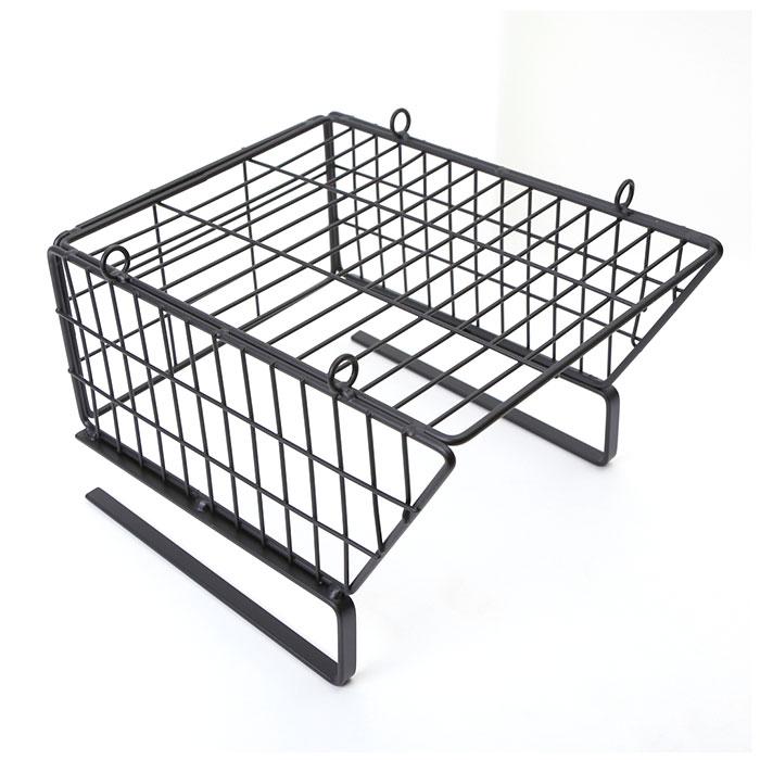 戸棚下収納ラック ハンギングバスケット ブラック 全3点 吊り戸棚 ラック 洗面所 通販 戸棚下収納 吊り下げ 収納ラック