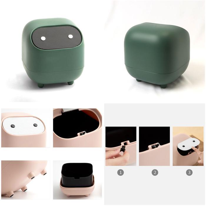 ☆ イエロー ゴミ箱 卓上 蓋付き ミニ かわいい hdjj25 おしゃれ