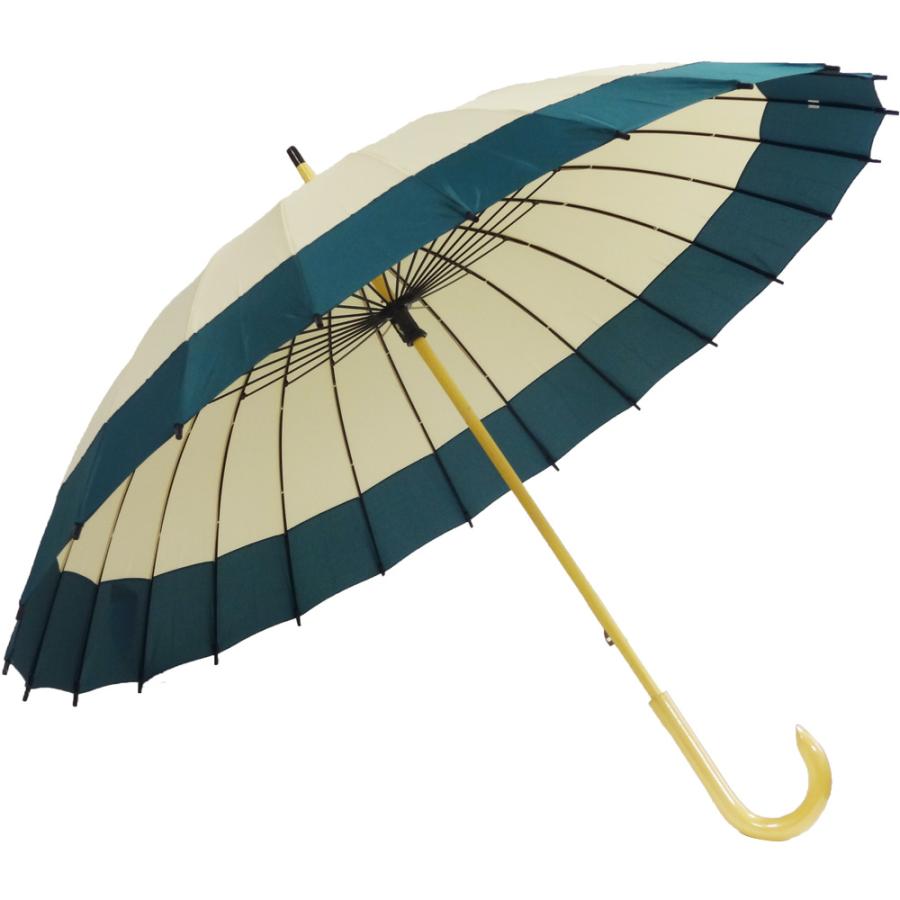 レディースファッション 再入荷 アイボリー 青緑 雨傘 レディース 長傘 通販 メンズ おしゃれ 和傘 24本骨 60cm 蛇の目風 モダン 配色 バイカラー 切り替え カジュア Qufdjk0axj Slnb In