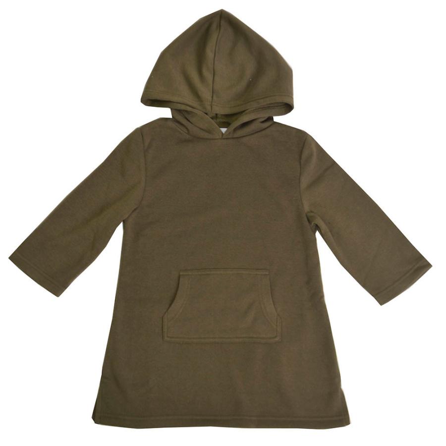 ☆カーキ☆ワンピ90cm 子供服 おしゃれ ワンピース 女 90 100 110cm 女子 スウェット パーカー キッズ 裏起毛 冬 かわいい シンプ