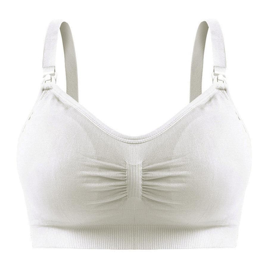 ☆ホワイト☆XLサイズ 授乳ブラ ノンワイヤー 大きいサイズ 単品 下着 授乳ブラジャー ブラジャー マタニティ インナー サイズ M