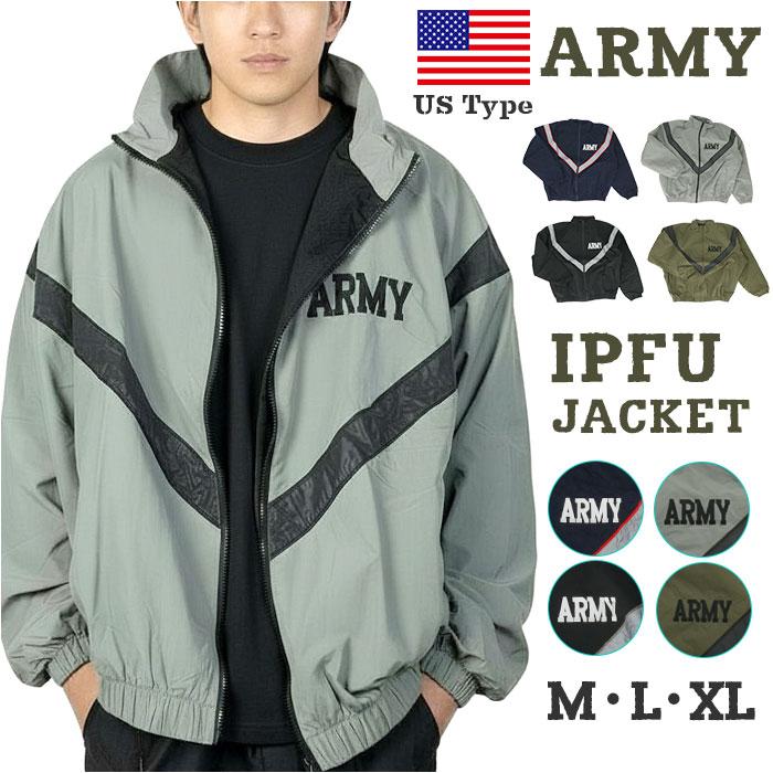 ☆ ブラック Mサイズ USタイプ ARMY IPFU ジャケット ウィンド 