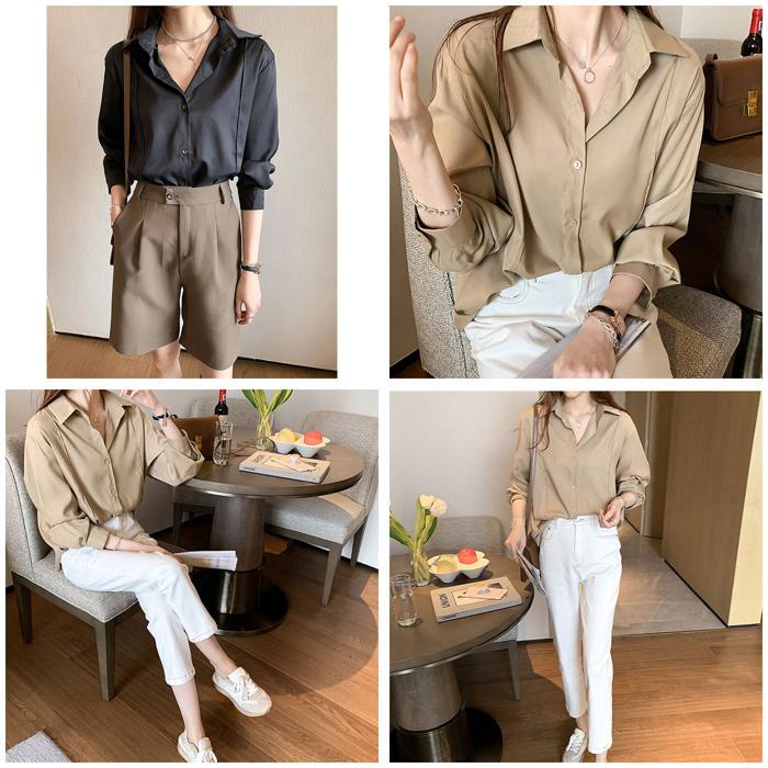 ☆ キャメル XLサイズ ブラウス レディース kblouse28 長袖 オフィス