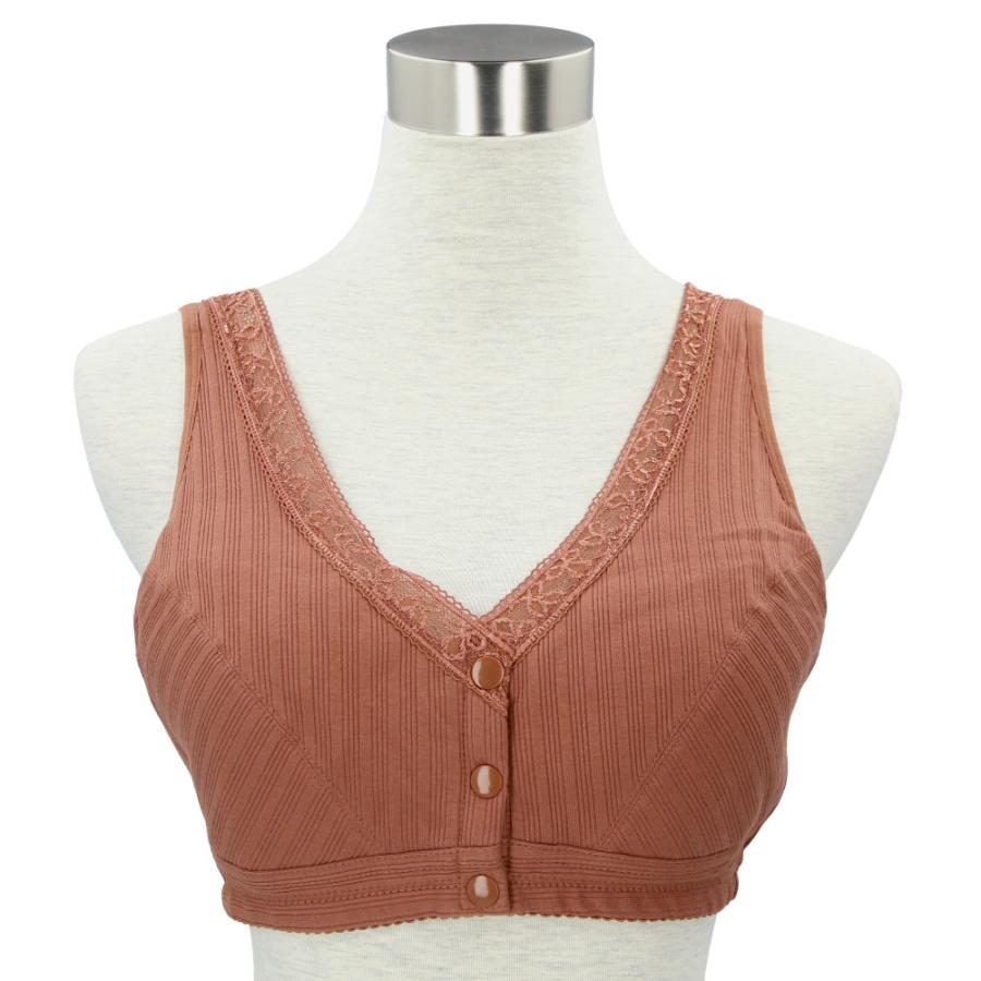 ★オレンジ★38 (85cm) ブラジャー ノンワイヤー 前開きブラジャー 前開き ノンストレスブラジャー ノンストレス ノンワイヤー ブ