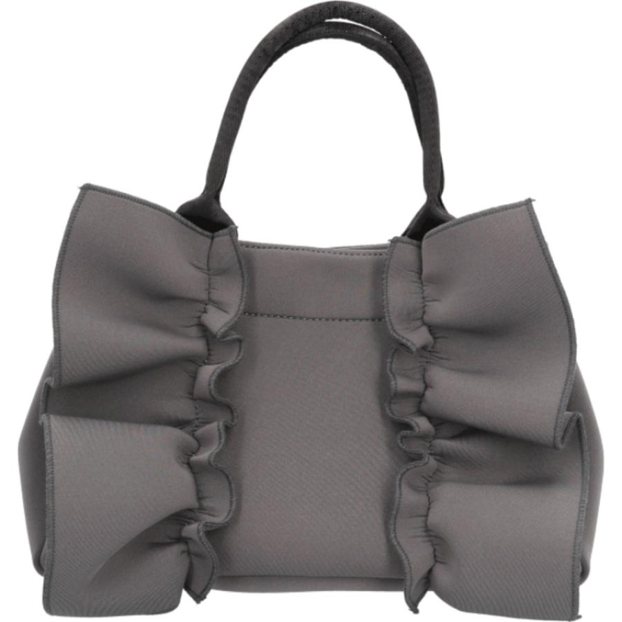 ☆ グレー ピンクトリック 2wayフリルバッグ トートバッグ フリル pink