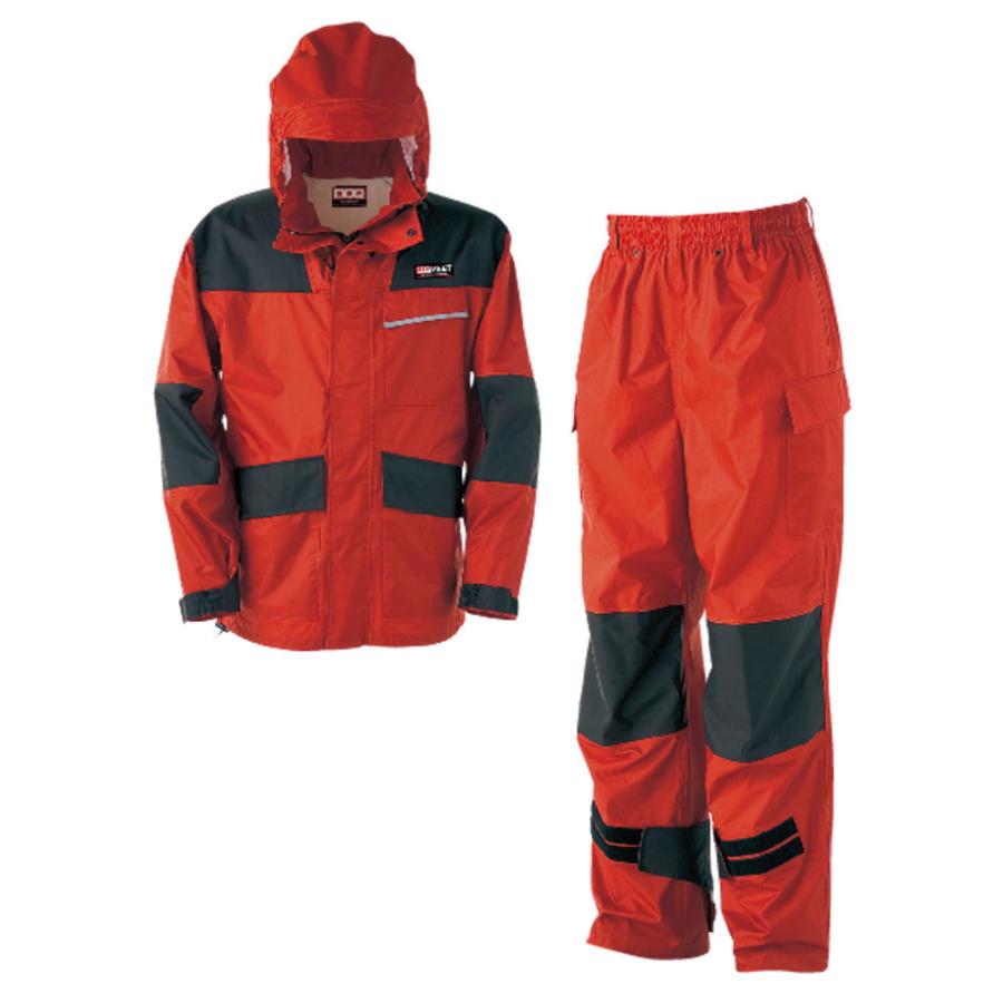 カジメイク KM001814L 仕事合羽 オーロラレッド ４Ｌ ☆ オーロラレッド 4Lサイズ レインコート メンズ 上下 通販 自転車