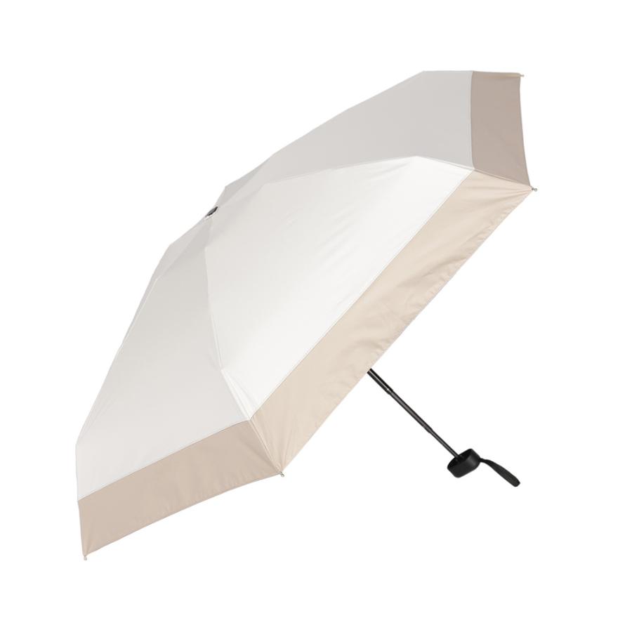 マ*ノ様 【新品】&ONDO 晴雨兼用折りたたみ　日傘　ベージュ ☆ バイカラーオフxベージュ 完全遮光折りたたみミニコンパクト日傘