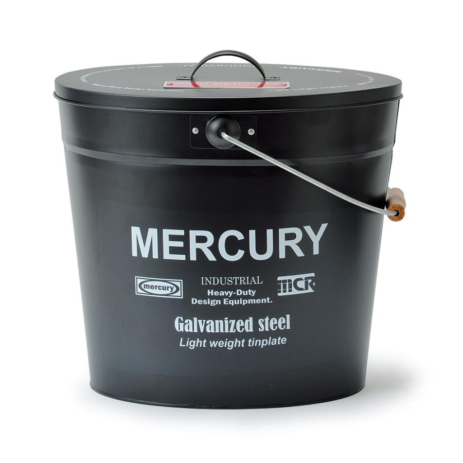 ☆ MEBUBOMBブラック マーキュリー バケツ 通販 おしゃれ ふた付き ブリキ ガーデニング シンプル MERCURY 男前 ゴミ箱 オーバル 楕円 ダ｜lucky13