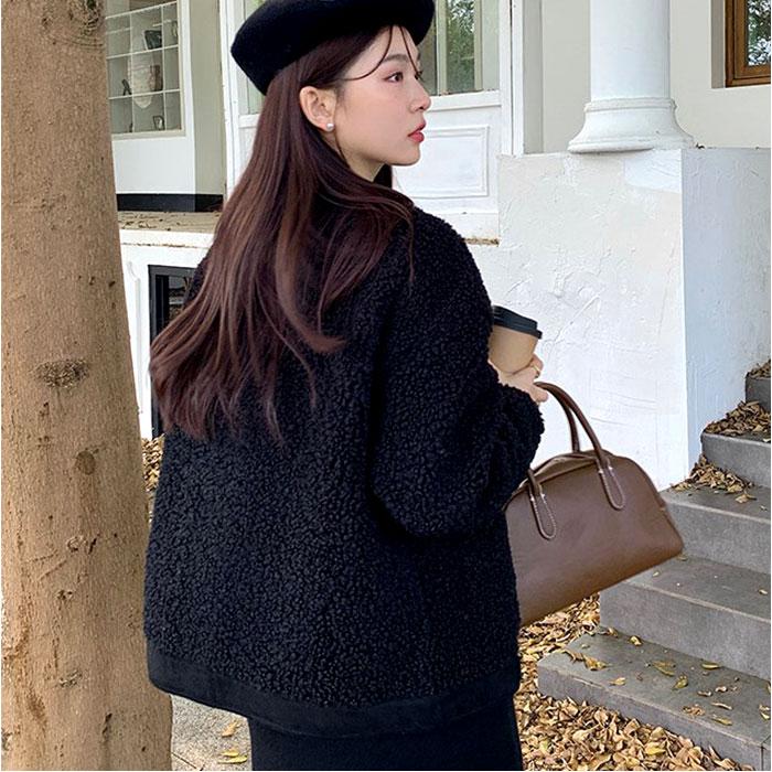 ☆ モカ Lサイズ ボアジャケット ktop542 ボア ジャケット レディース