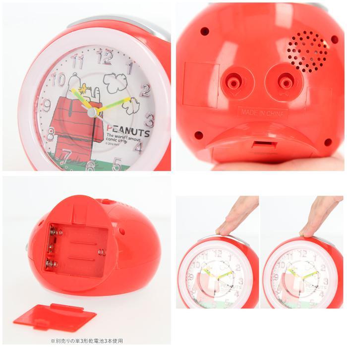 ☆ スヌーピー/レッド キャラクター LEDライト付き アラームクロック