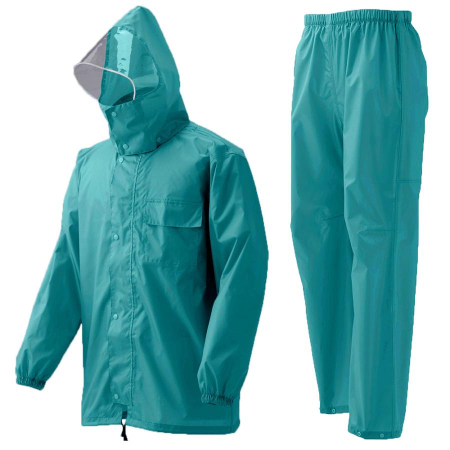 ☆ ターコイズ LLサイズ レインコート 上下 通販 自転車 防水 メンズ