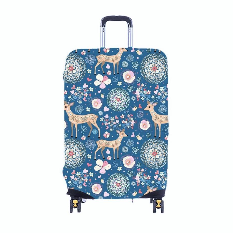 Louisdogカラフルスカル キャリーバッグ ☆ シカ Lサイズ スーツケースカバー lybac02 ?カラフル キャリー