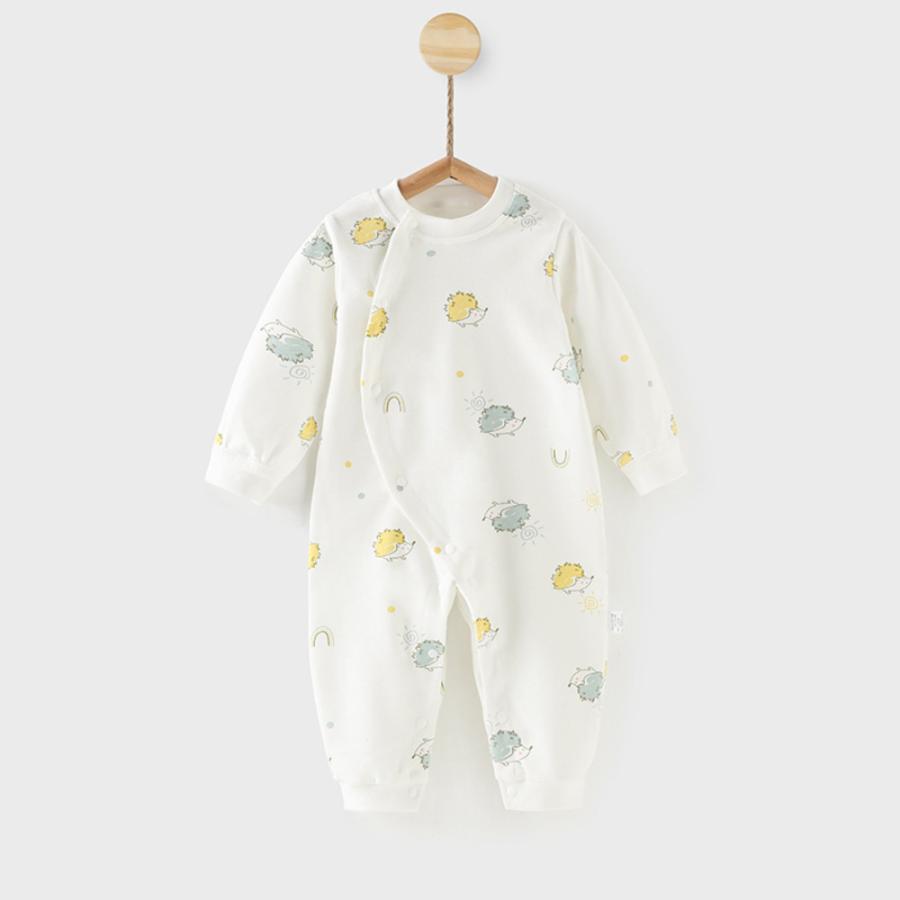 ☆ ハリネズミ 90cm ロンパース 長袖 ベビー服 前開き カバーオール