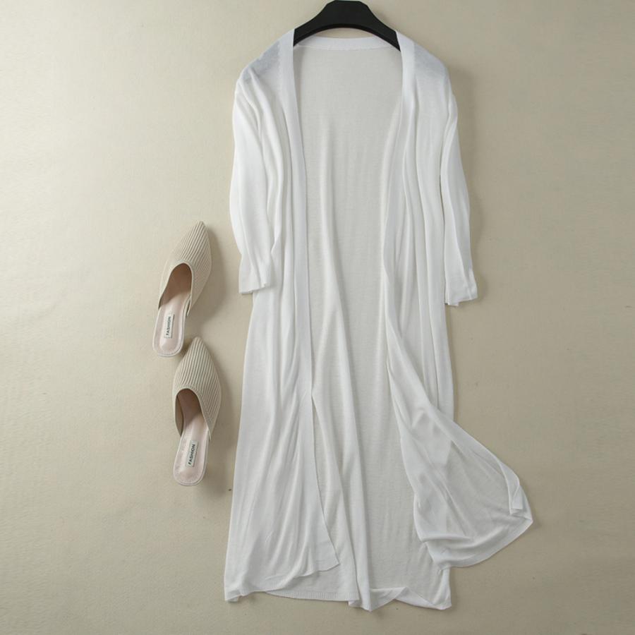 ☆ホワイト☆Lサイズ☆カーディガン ロング丈 涼しい lyca1904 カーディガン ロング レディース ロングカーデ カーデ 羽織 羽織り