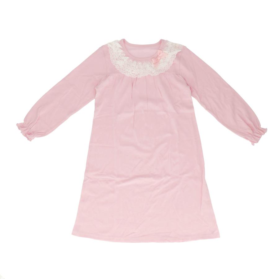 ☆Bタイプ×ライトピンク☆160cm☆パジャマ lypj3 パジャマ キッズ 女の子 ワンピース レース リボン かわいい 可愛い ネグリジェ