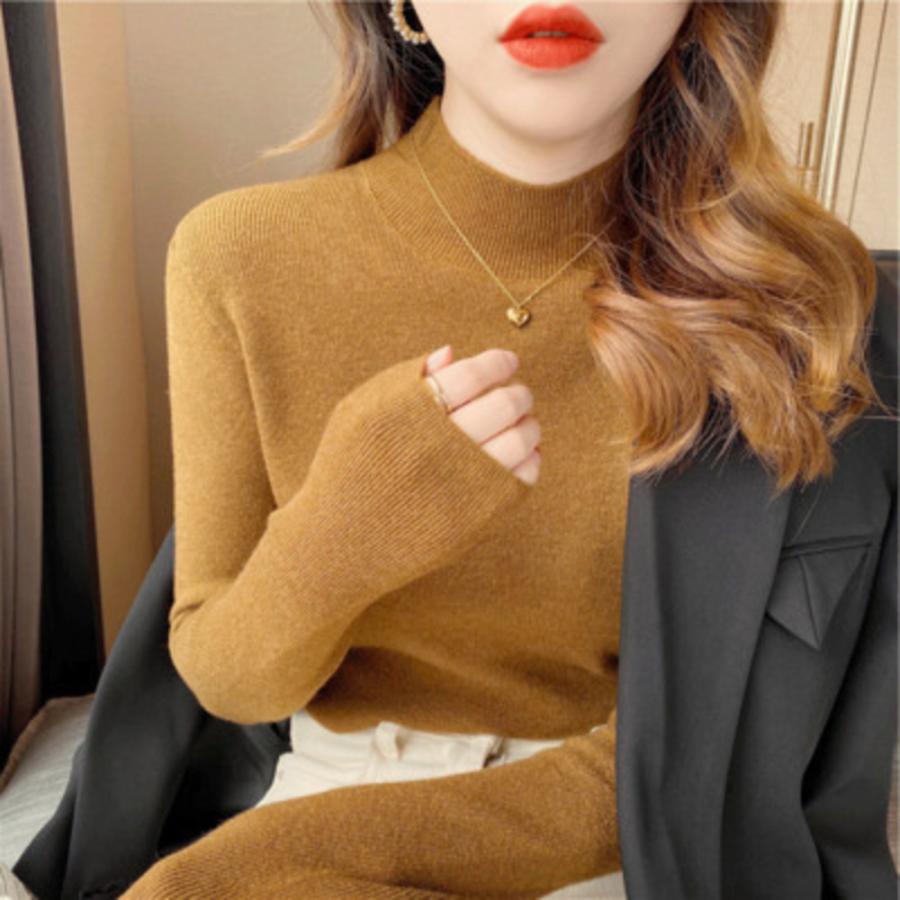 ☆ マスタード ニットセーター lysweater1 ハイネック 薄手 レディース