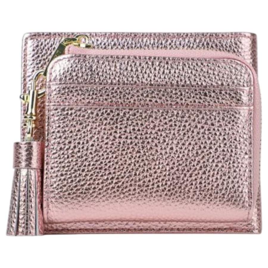 三つ折り財布 コンパクト財布 メッシュ ピンクゴールド FENDI（フェンディ） 8M0395 A18B カーフ 三つ折り財布 コンパクト