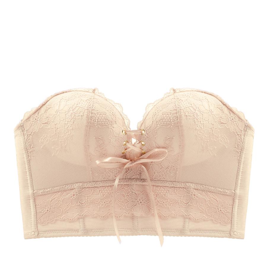 ☆ベージュ☆32/70C☆レースブラ 脇高設計 (パット無） mamkmbr896n ブラジャー 小胸 ノンワイヤー レース レースブラ