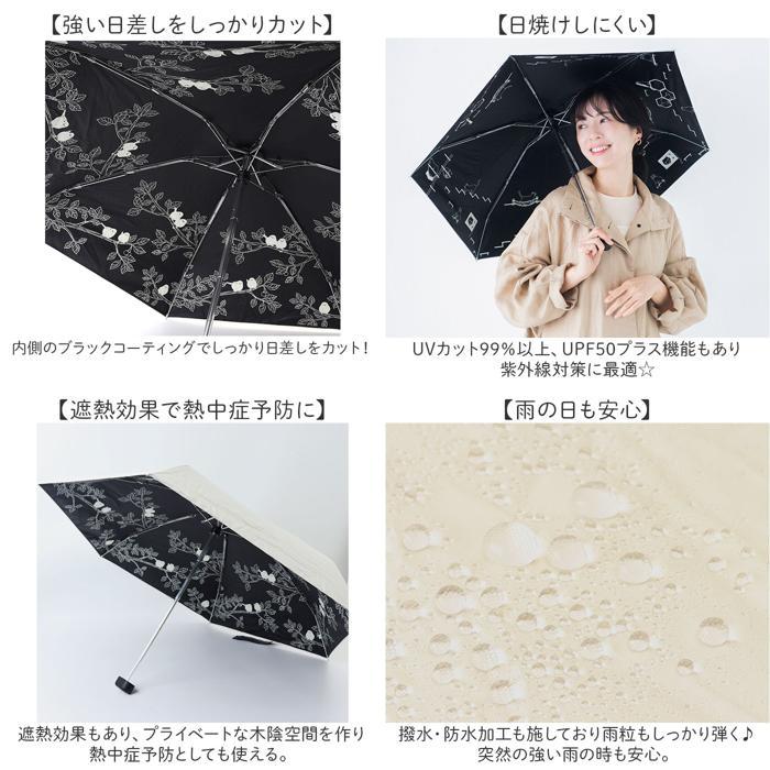 ☆ パンダ 黒コーティング晴雨兼用ミニ 47cm MKN 折りたたみ傘