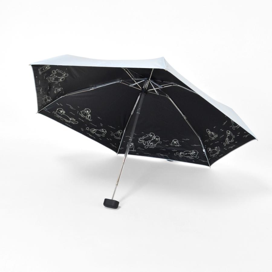 ☆ ラッコ 黒コーティング晴雨兼用ミニ 47cm MKN 折りたたみ傘